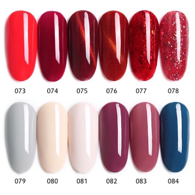 (73-84B) New AS Gel Polish Red Bottle 15ml B-Series (84 Colors To ...