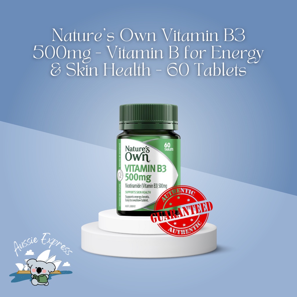 Nature's Own Vitamin B3 500mg - Vitamin B for Energy & Skin Health - 60 ...