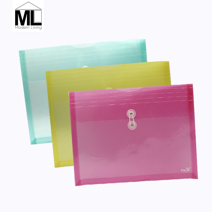 A4 Office Folder Button Closure Transparent | Shopee Philippines