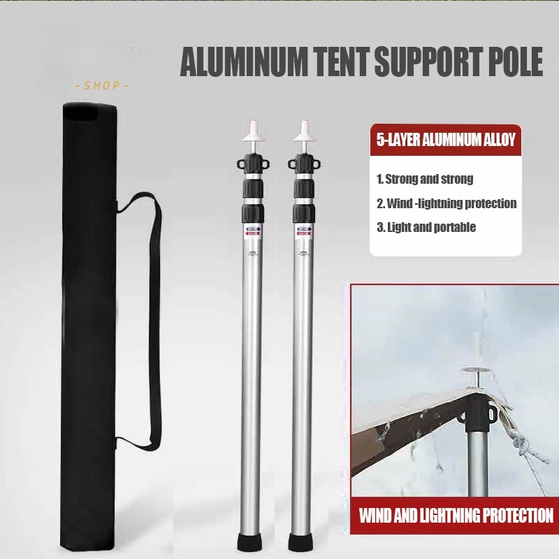 thumbnail image 2 of Telescopic Tent Support Rod Beach Shelter Awning Pole Thicken Aluminum Alloy Canopy Support Pole Buy Cheaply On 2 of 12
