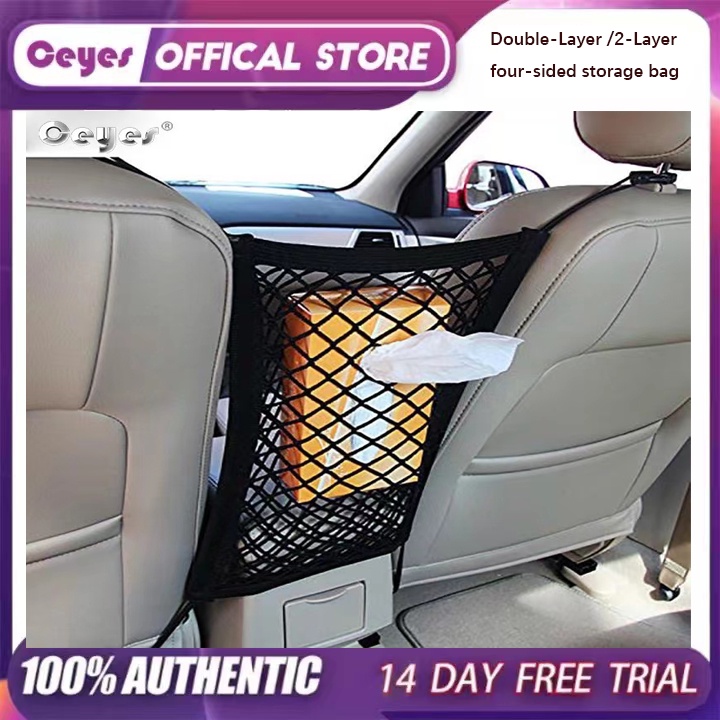 Ceyes Car Net Bag Organizer Car Organizer Back Seat Storage Bag Elastic Car  Accessories