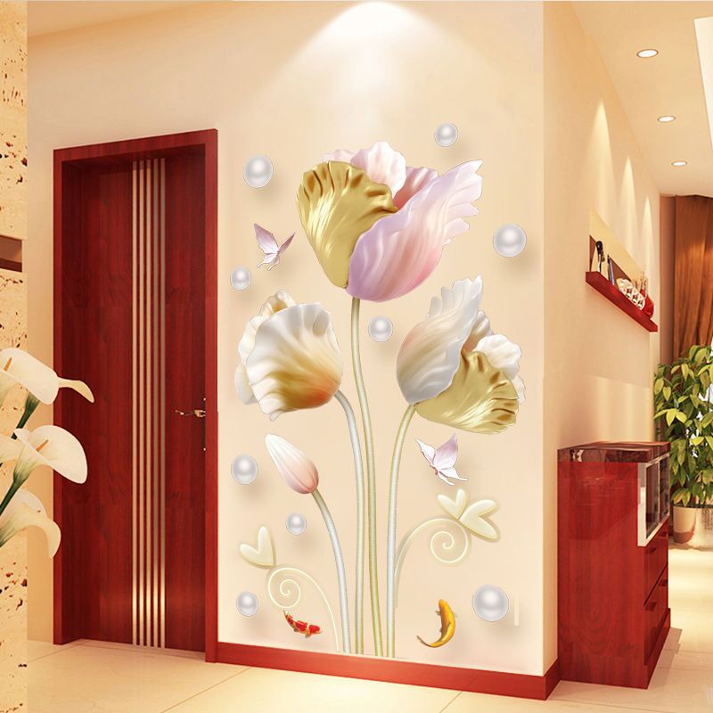 Large 3D Adhesive Wallpapers Wall Stickers PVC Waterproof Thicked ...