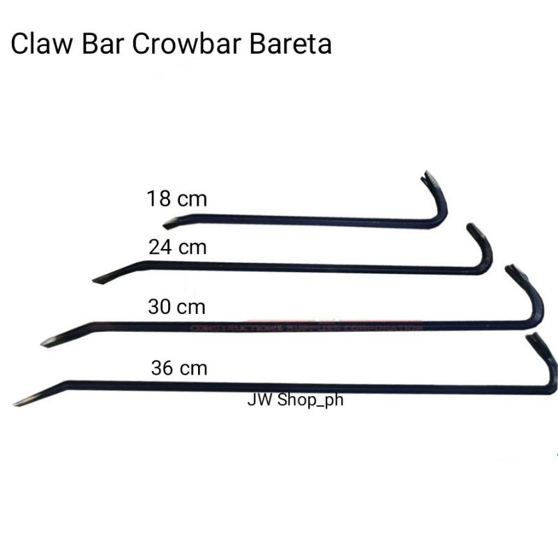 Claw Bar Crowbar Bareta 18cm/24cm/30cm/36cm (Sold Per Piece) Shopee