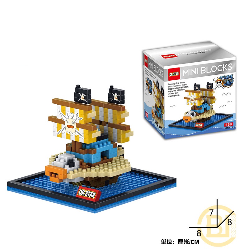 Anime Pirates Ship Block Set One Piece Pirate Ship assembly buildding  blocks Mini Action Figures Toys Boy Kids Birthday Gifts
