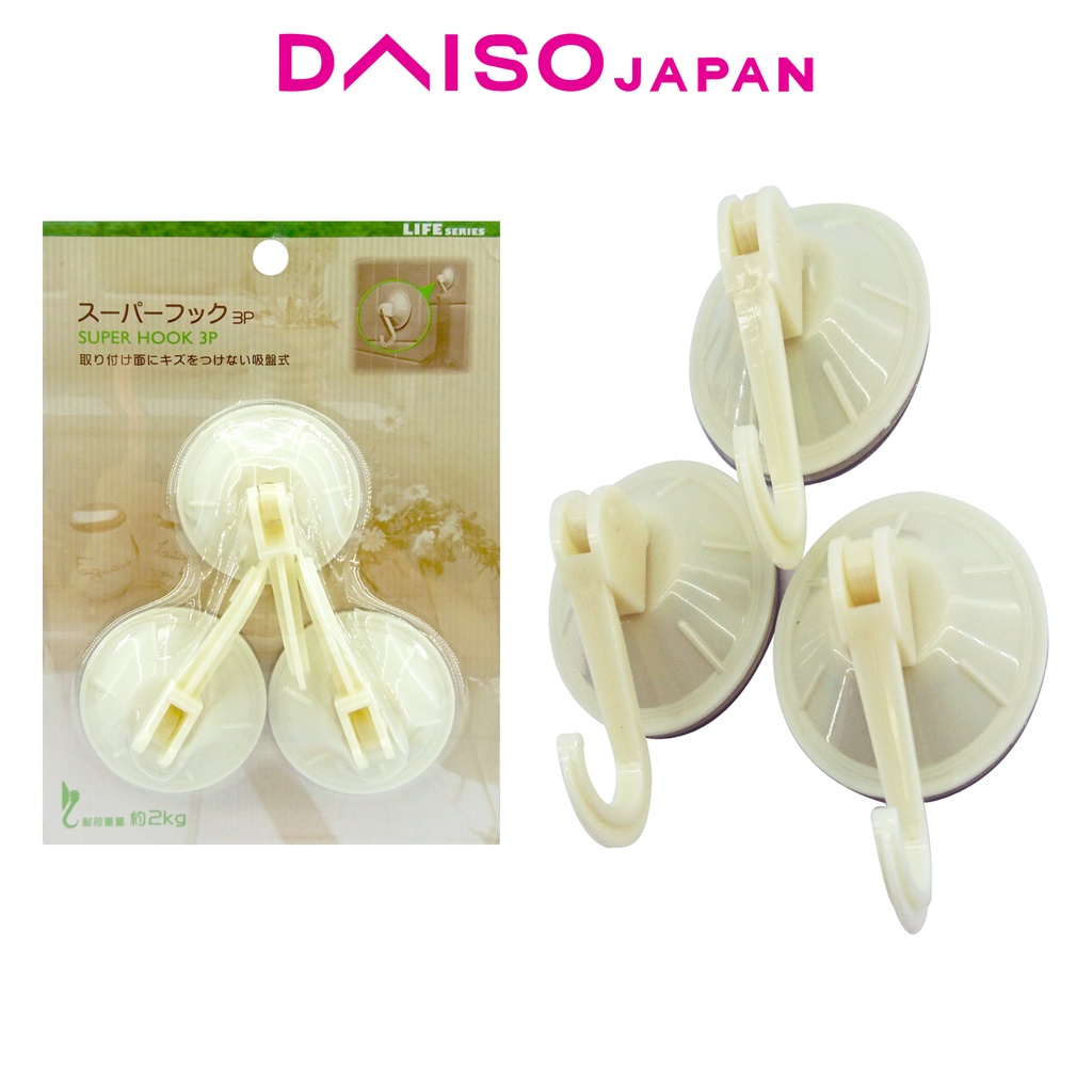 Daiso Wall Suction Cup Hook (3 pieces) Shopee Philippines