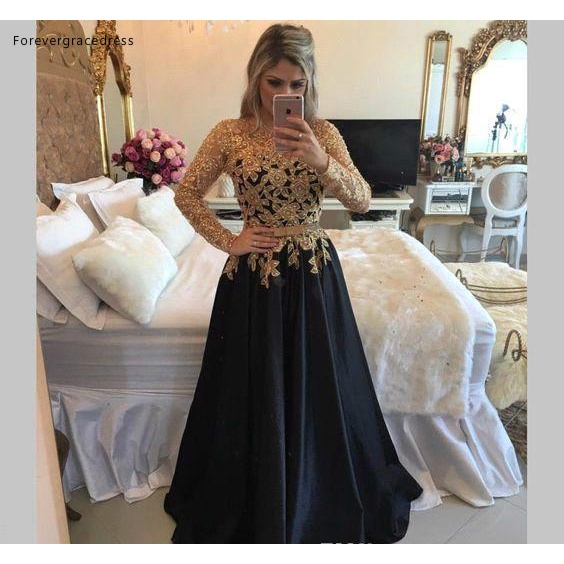 2019 Mother Of The Bride Dresses Black Gold Lace Long Sleeves Formal  Godmother Evening Wedding Party | Shopee Philippines