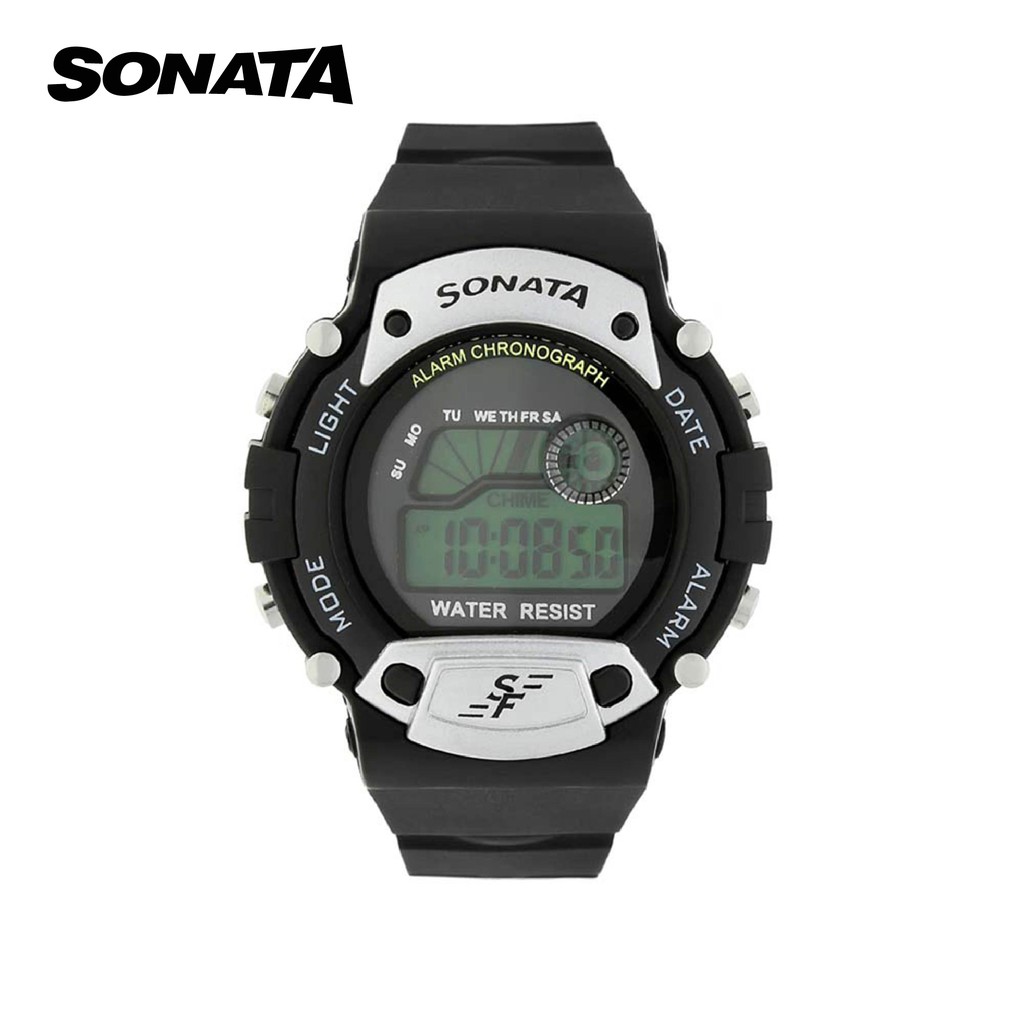 Sonata super fibre digital grey dial men's on sale watch