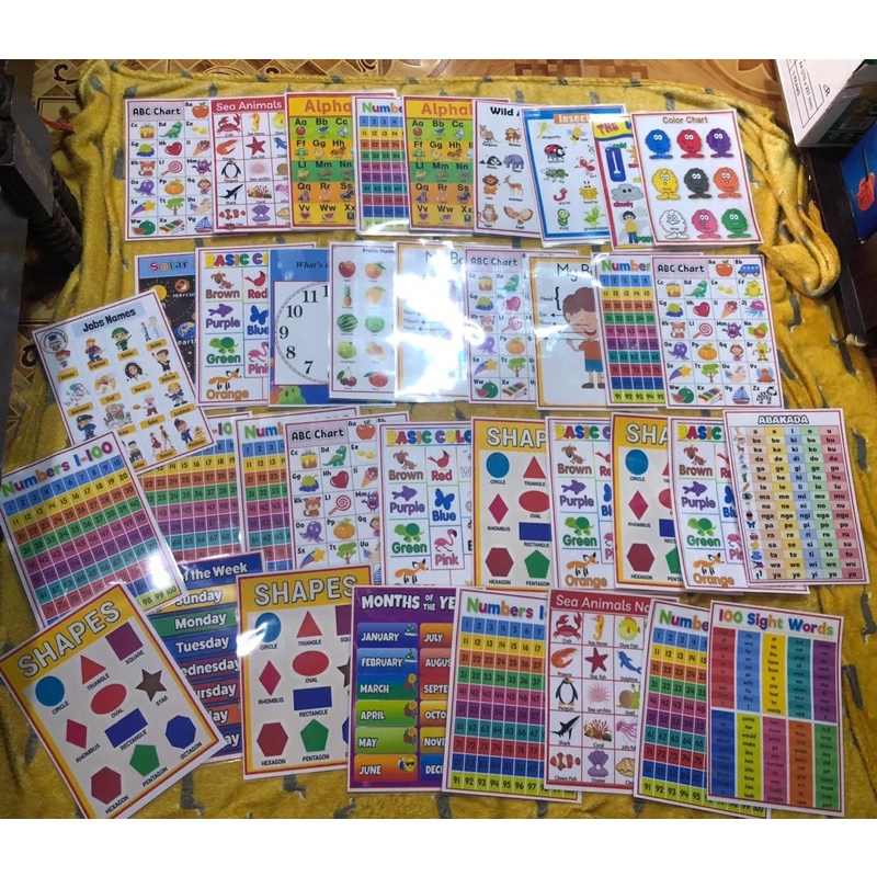 Educational Chart for kids ( LAMINATED A4 size ) | Shopee Philippines