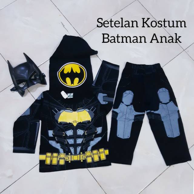 Batman Kids Mask Pants Suit - Cosplay Costume T-Shirt Package | Shopee ...