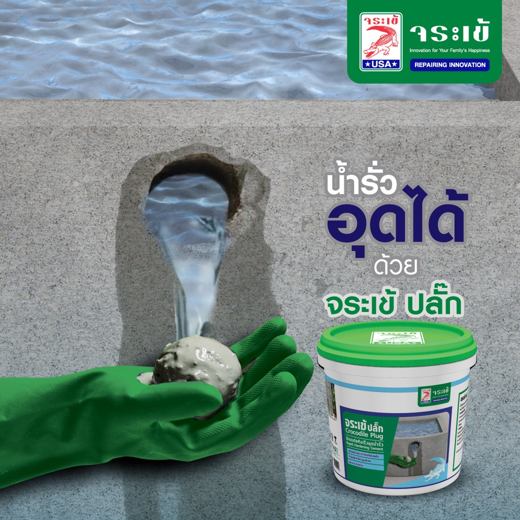 Crocodile plug quick drying cement filling water leakage 1 kg shopee