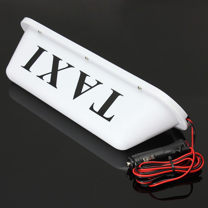 White Waterproof Taxi Magnetic Base Roof Top Car Cab LED Sign Light ...