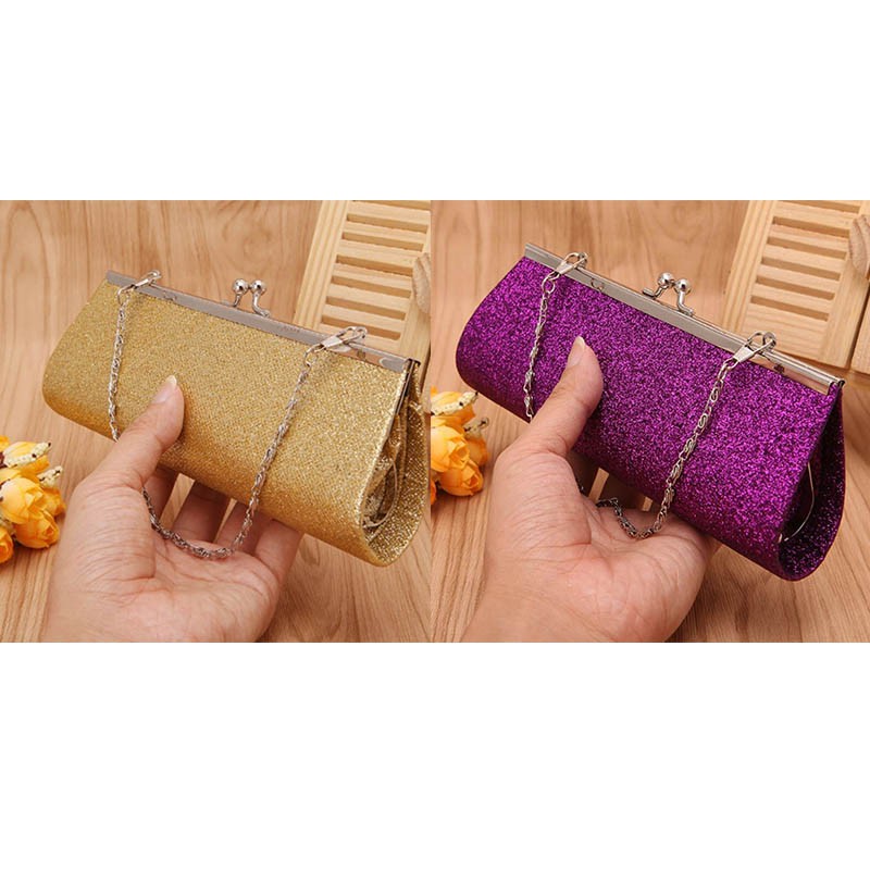 Gold glitter cheap clutch purse