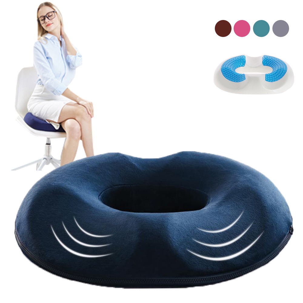 4U Hemorrhoid Cooling Gel Memory Foam Seat Cushion Orthopedic Donut