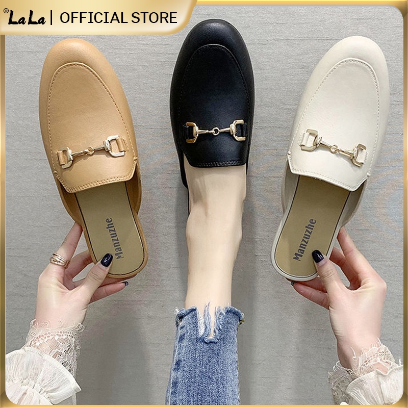 【LaLa】Korean Fashion trending simple design half shoes loafer women ...