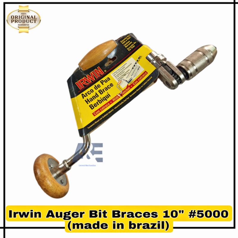 Irwin Auger Bit Braces Rachet Type 5000 (made in brazil) Shopee