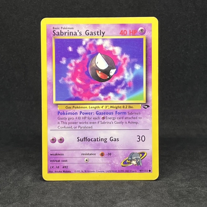 Pokemon Sabrina's Abra Card #91/132 – Gym Heroes Set, 1st Edition Common Psychic Pokemon TCG Card - View #9