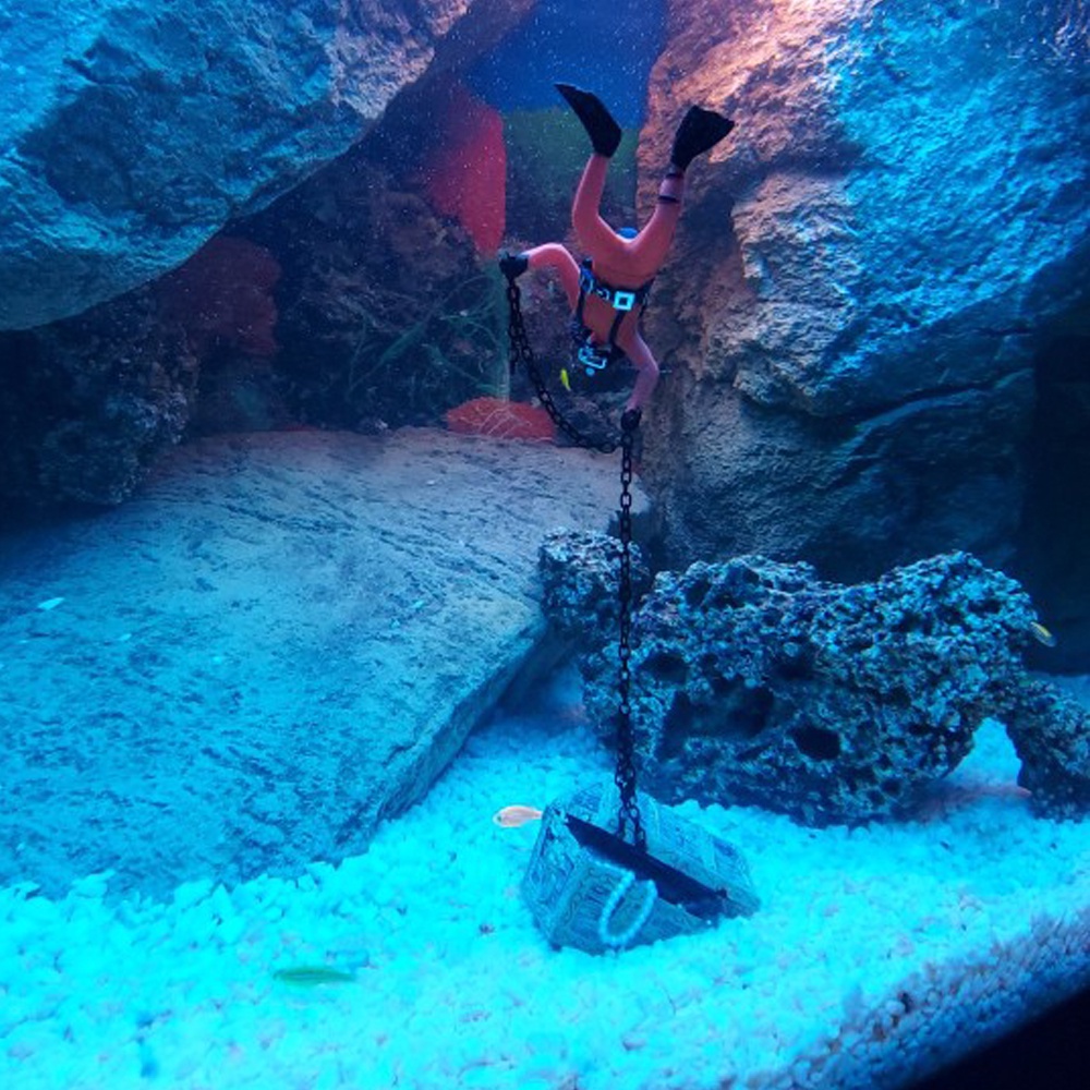 Image showcasing Fish Tank Ornament Treasure Hunter Aquarium Decoration Accessories ...