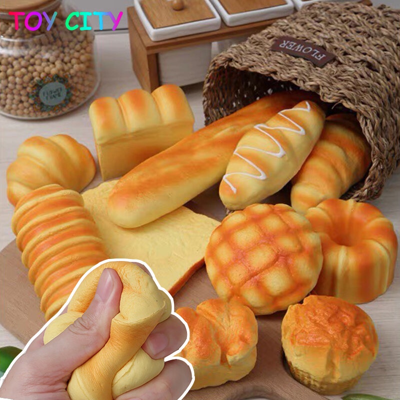 Y164 Pretend Play Squishy Squeeze Toy Bread Shape Medium Mini Cake ...