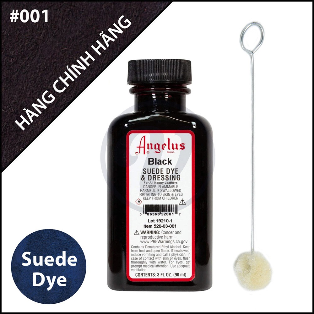 [GENUINE] Black 001 - ANGELUS Suede Dye premium Suede Dye 90ml (3Oz ...