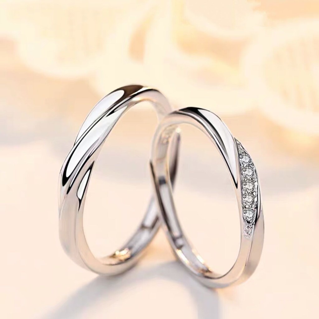 Silver Palace Genuine 92.5% ITALY SILVER DJ116 (Couple Ring) | Shopee ...