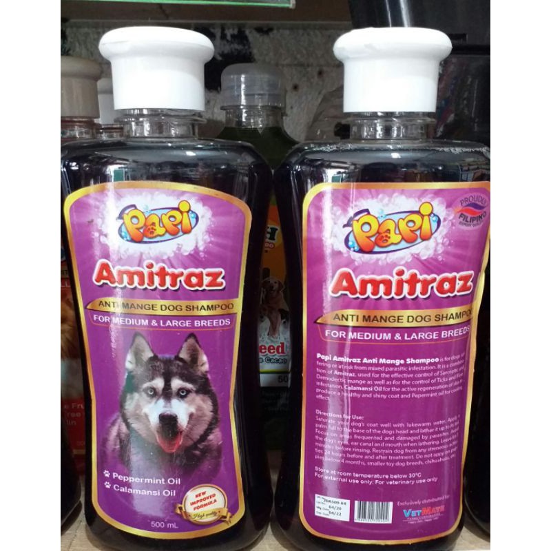 PAPI AMITRAZ Anti mange dog shampoo 500ml for medium large breed