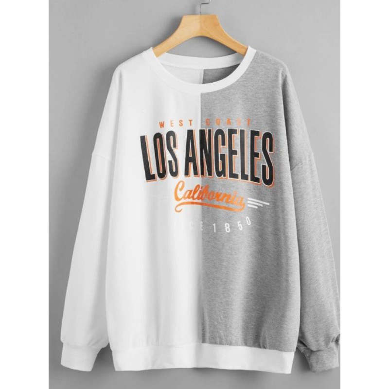 Drop shoulder discount letter graphic pullover