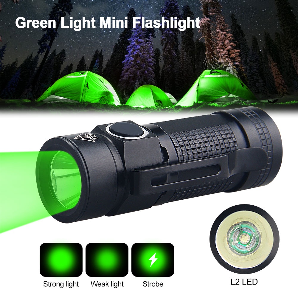 EDC Flashlight Clip Green Flashlight Vastfire UV Lamp Mini Outdoor LED ...