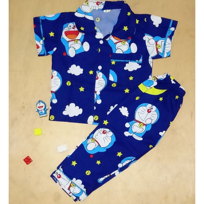 Children's pajamas - navy doraemon | Shopee Philippines