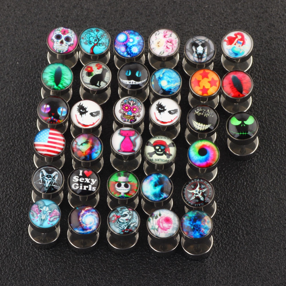 Rock Fake Ear Gauges Plugs And Tunnels Fake Piercing Expander Stretcher Cheater Ear Stud