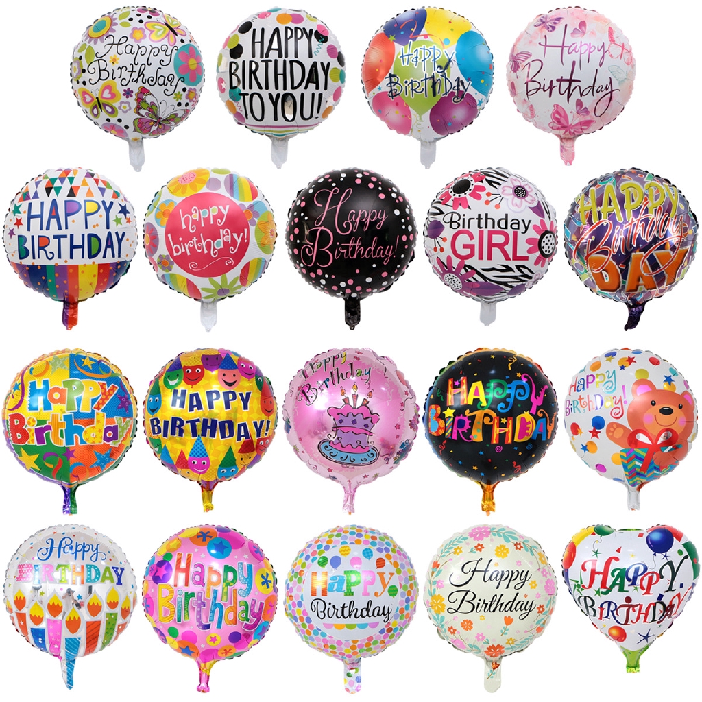 30 style/set 18 Inch Happy Birthday Aluminum Foil Balloons Party ...
