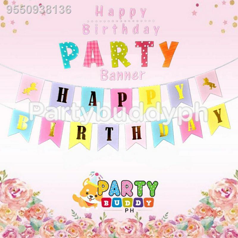 4M Premium Unicorn Gold Embossed Happy Birthday Banner Shopee Philippines