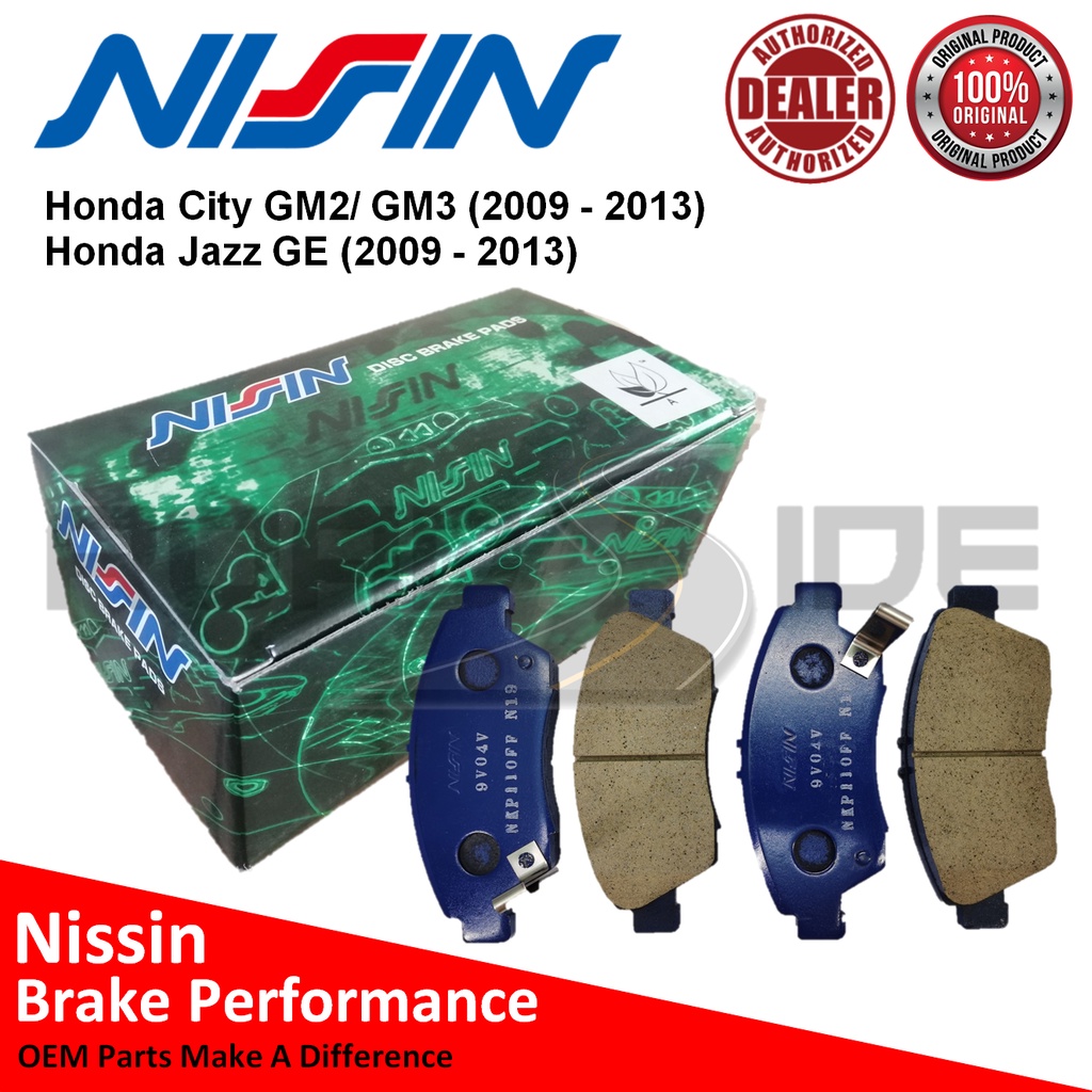 NISSIN Performance Front Brake Pads for Honda City GM2/3 (20092013