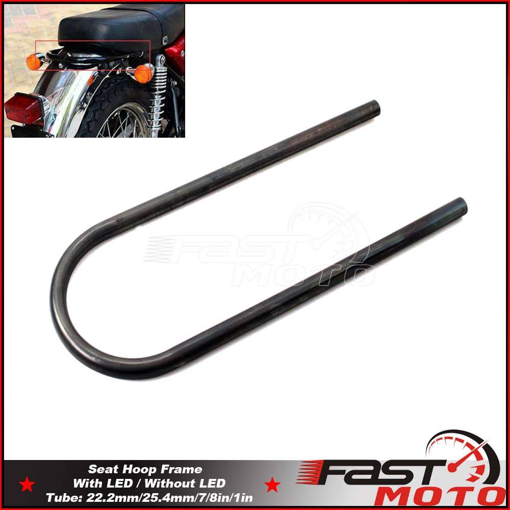 RjMOTO/ Motorcycle Long Flat Rear Seat Frame Hoop Upswept Loop Modified