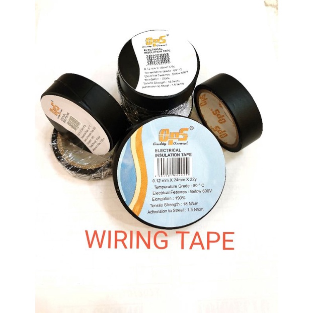 OPS WIRING TAPE BLACK TAPE 0.12MMX18MMX 6Y/0.12MM X 24MM X 22Y | Shopee ...