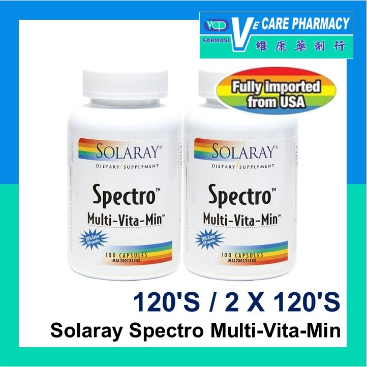 Solaray Spectro Multi-Vita-Min / Multivitamin 120'S/2 X 120'S (Exp: 11/ ...