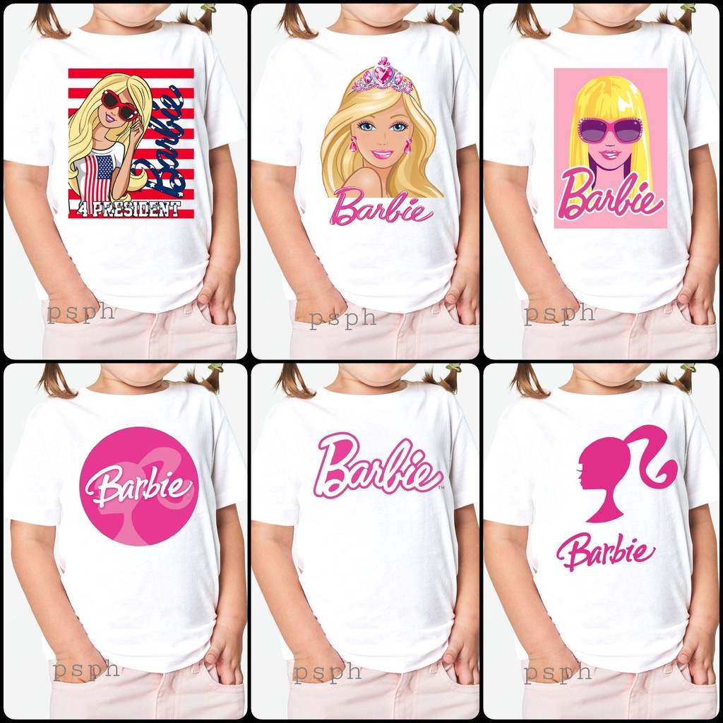 PSPH BARBIE Kids Adult Tshirt Girl Graphic Tee s Trending Cartoon Tops Sublimation Print Shopee Philippines
