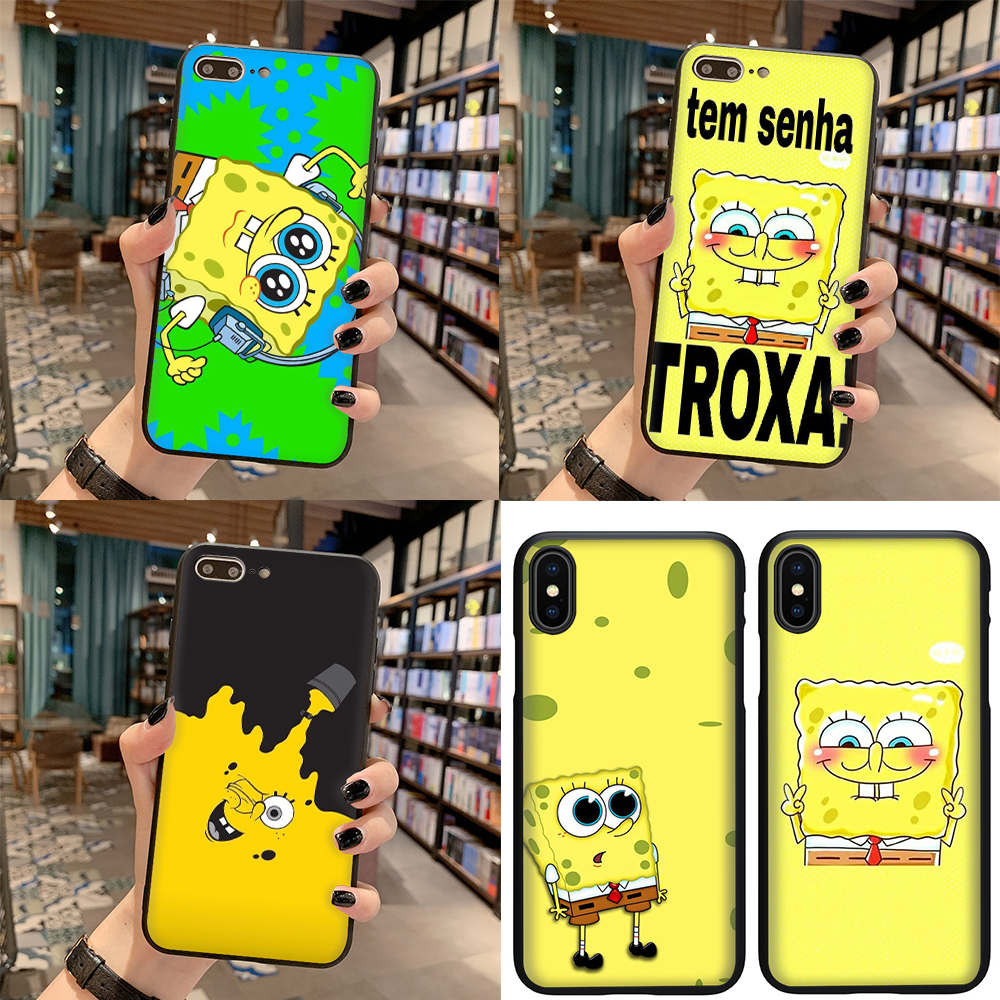 iphone 5 5S 6 6S 7 8 Plus X XS Max XR SE 2020 Soft Cover SpongeBob Cool ...