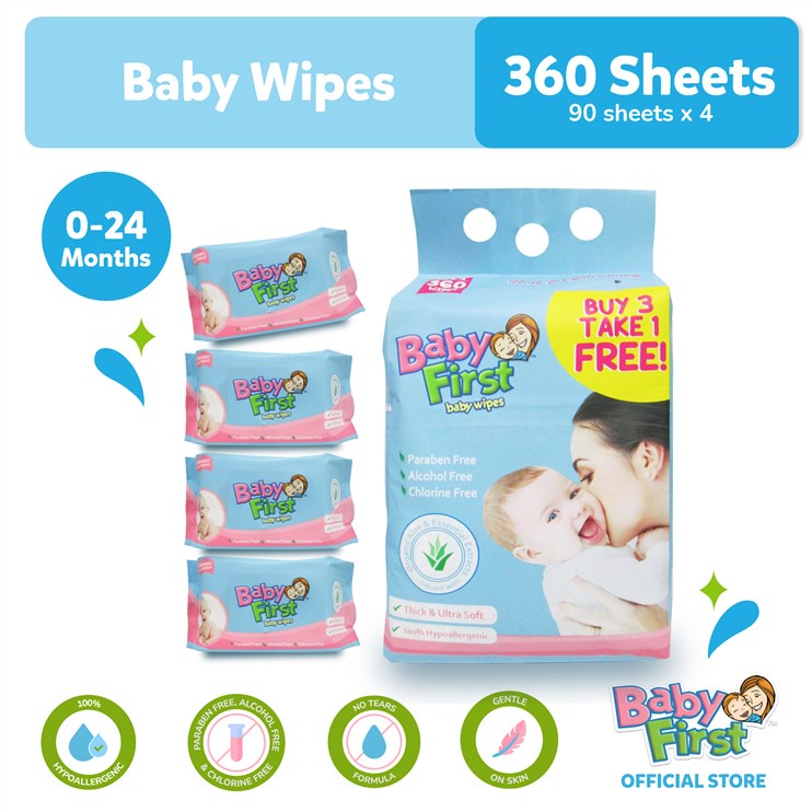 Baby First Wipes 90 Sheets 3+1 Pack (360 Sheets) Shopee Philippines