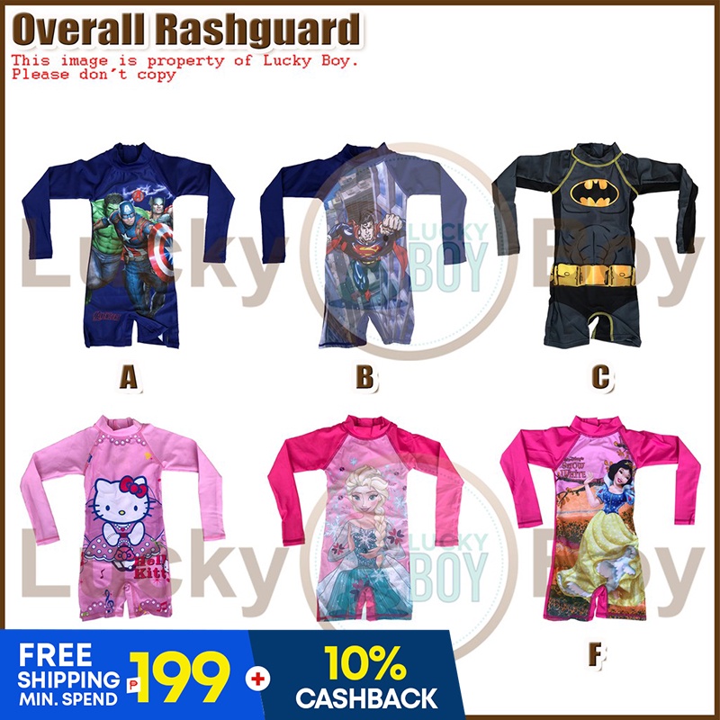 Summer Overall Romper Batman Swimwear Rashguard for Kids | Shopee ...