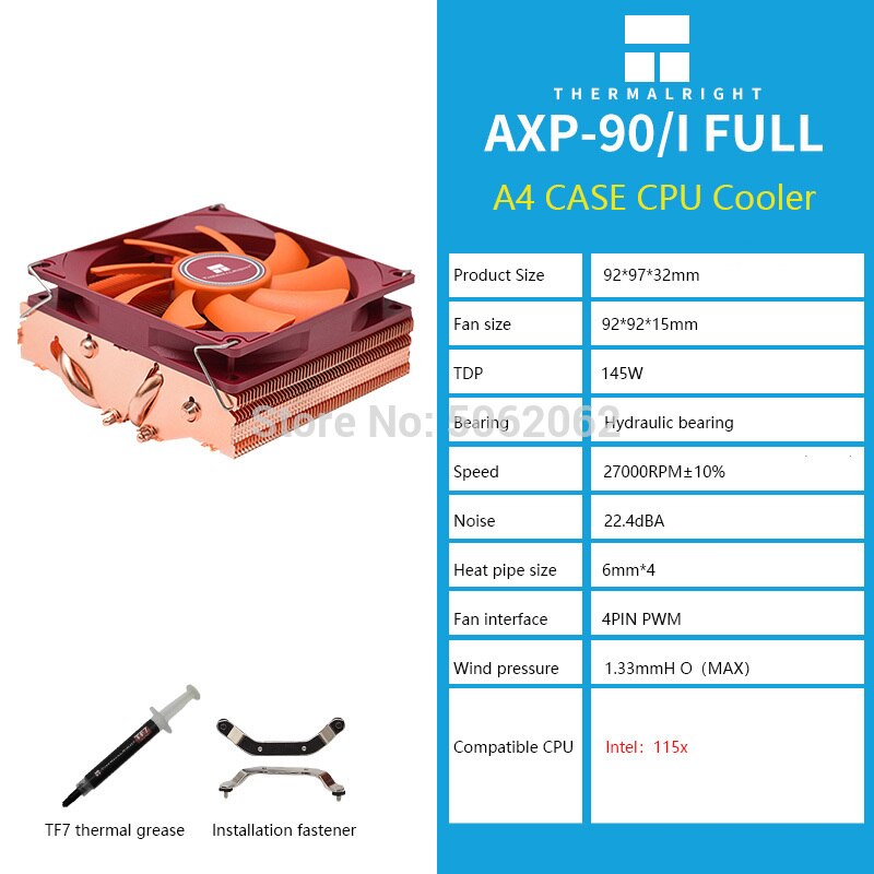 Thermalright AXP90 FULL HTPC ITX Cooler High 47mm low profile A4 Case ...
