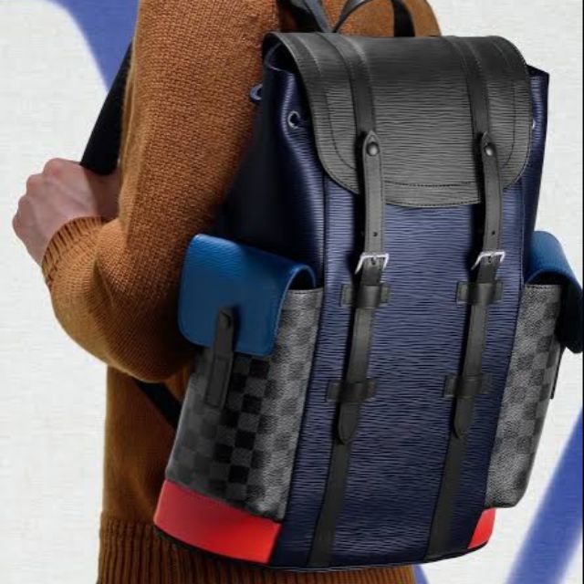 Louis vuitton outlet christopher backpack blue