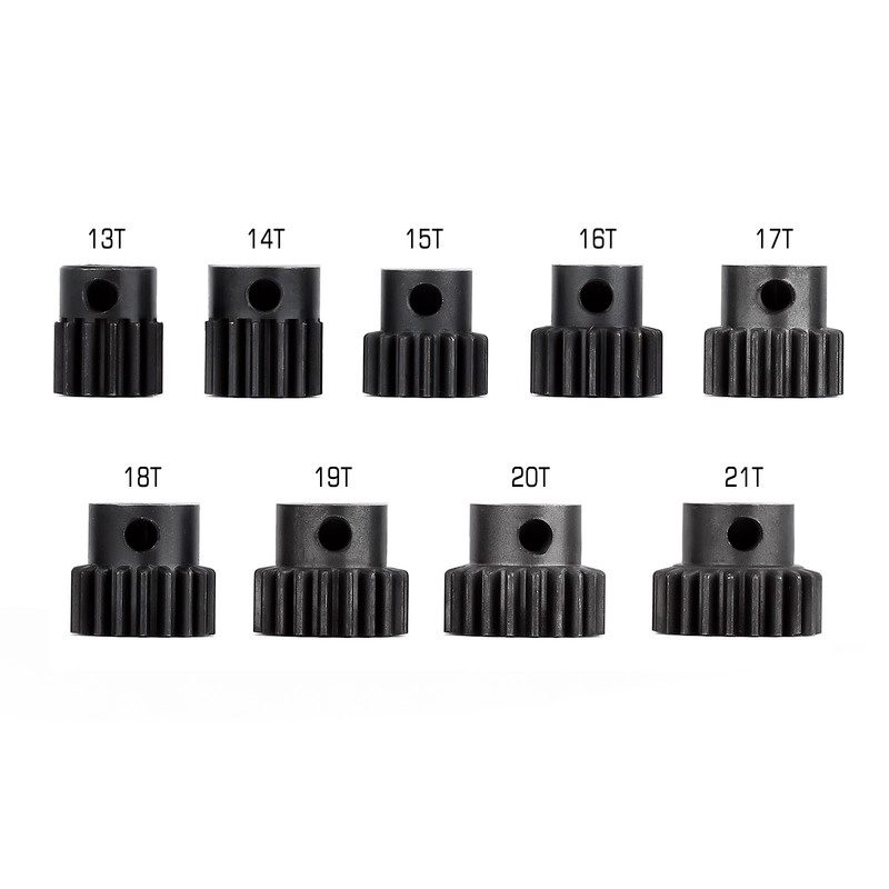 Set 5 Pignoni Metallici Modulo 1 Per Motori RC 5 Mm – 16T A 20T Con Chiave Esagonale - 2