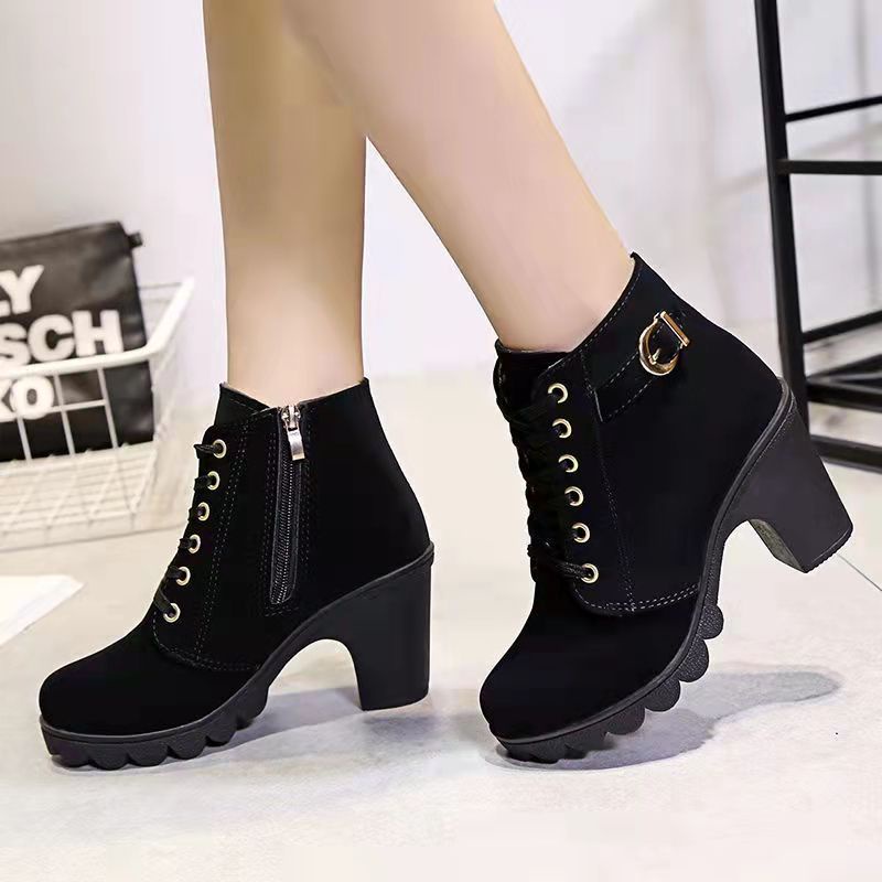 Korean Dwarf Boots Fashion Ankle Martin Boots for Women (add one size ...