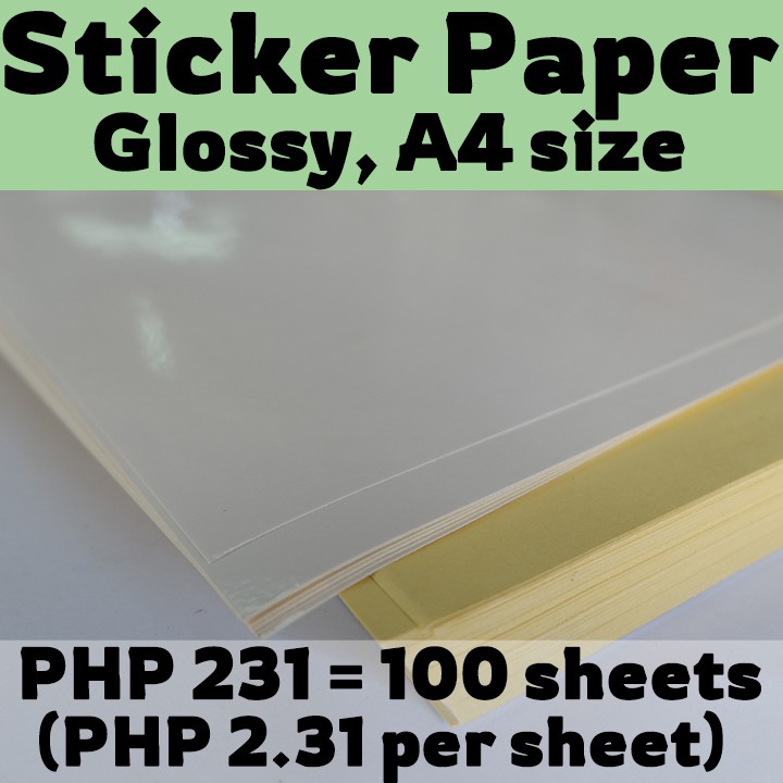 Sticker Paper Glossy A4 100 Sheets Self-adhesive | Shopee Philippines