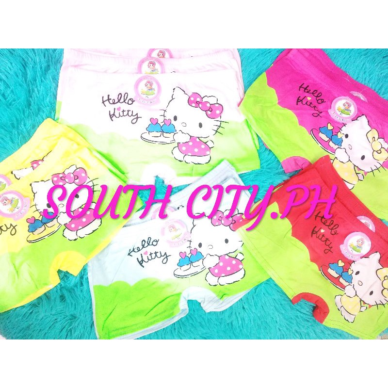 12 pcs. kitty designs Kids panty boxer , Cotton/stretchable | Shopee ...
