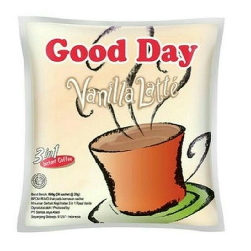 Good Day Vanilla Latte contains 30 sachets @ 20 grams | Shopee Philippines
