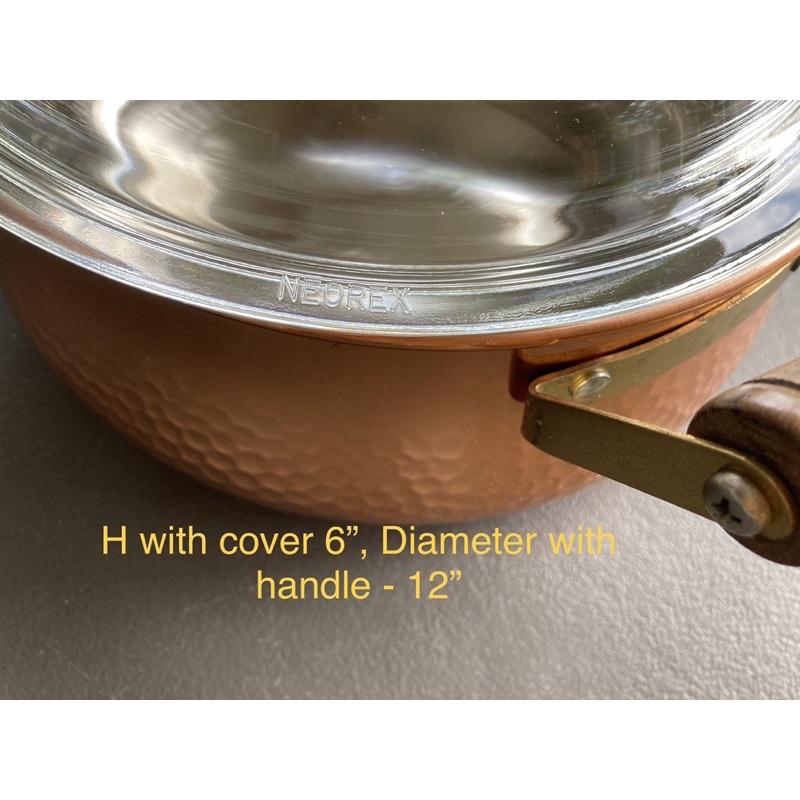 Japan surplus Harika pure copper pot with Neorex glass cover ...