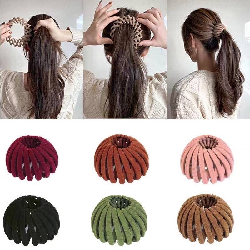 Arturo Disk Hair Bird Nest Bun Maker Ponytail Buckle Velvet Hair Claw