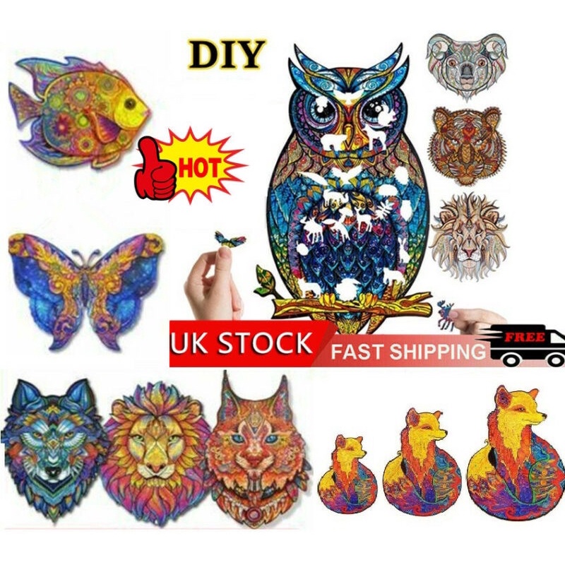 Wooden Jigsaw Puzzle A3/A4/A5 Unique Animal Pieces Educational Toy Best ...