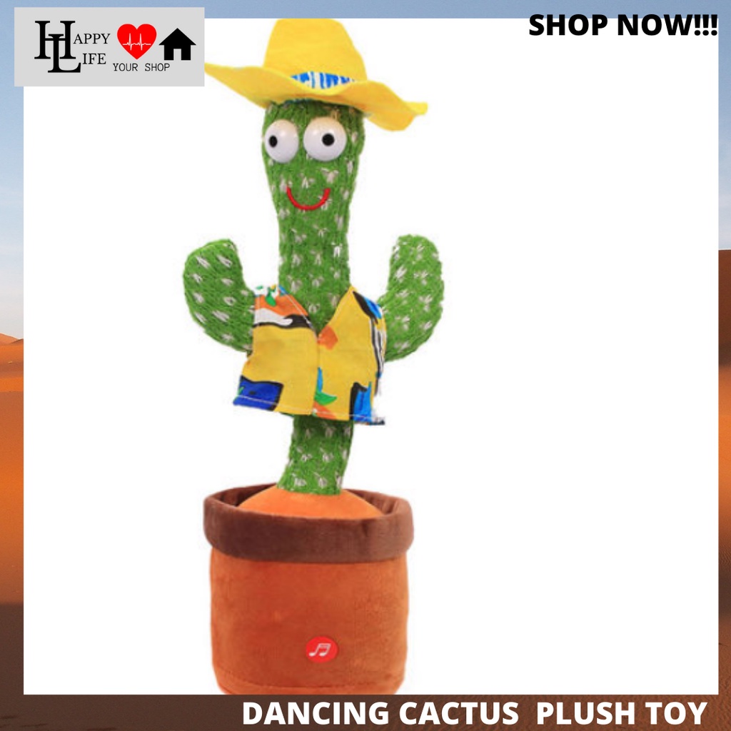 music box Dancing cactus toy, recording talking rechargeable plush toys